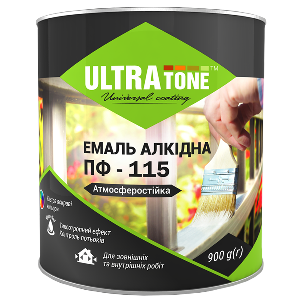 Емаль алкідна ULTRATONE ПФ-115 світло-зелений (0,9кг)